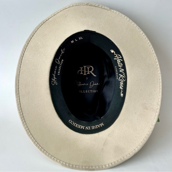 Hats N' Roses Stephanie Danielle Fedora Cowboy Hat Aurora Ivory Embroidered L - Picture 14 of 15